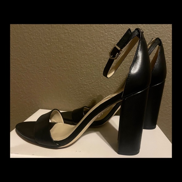 Sam Edelman block heels leather black size 8 - Picture 2 of 4